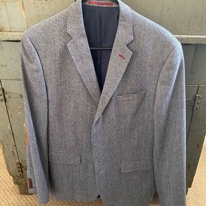 H&M Blue herringbone jacket 42R. Like new.